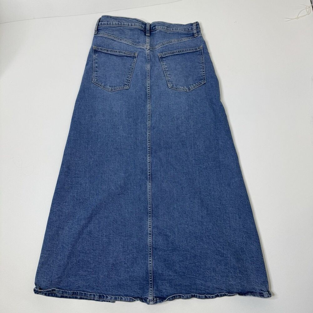 GAP denim front slit maxi skirt medium indigo, size 30/ 10 Y2K Style - Picture 10 of 12